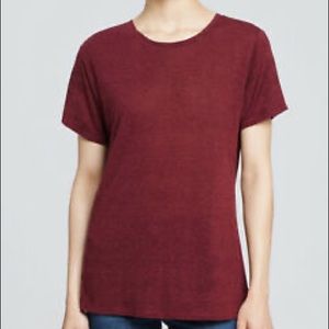 Rag & Bone Jeans Burgundy Cotton Tee Shirt